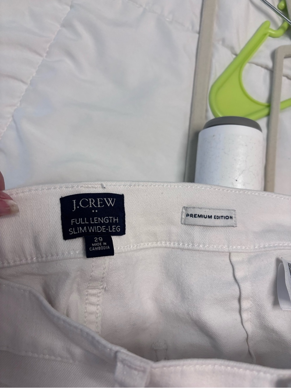 J. Crew Full length Slim White Wide Leg Jeans in white - Picture 7 of 15